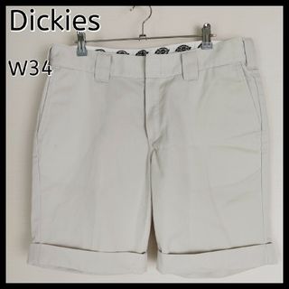ディッキーズ(Dickies)の【ビッグサイズ】Dickies☆ショートチノパン　W34　ベージュ　メンズ　白系(ショートパンツ)
