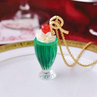 キューポット(Q-pot.)のクリームソーダ ネックレス 喫茶 パーラー(ネックレス)