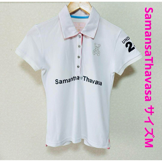 サマンサタバサ(Samantha Thavasa)のサマンサタバサ ゴルフ 半袖ポロシャツ M ホワイトSamansaThavasa(ウエア)