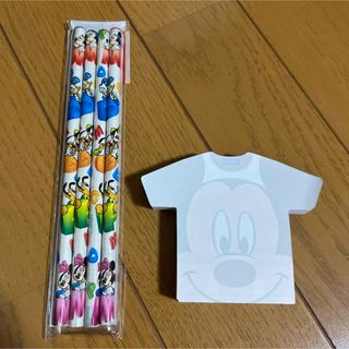 ディズニー(Disney)のMickey Mouse ミッキー 鉛筆 メモ帳(キャラクターグッズ)