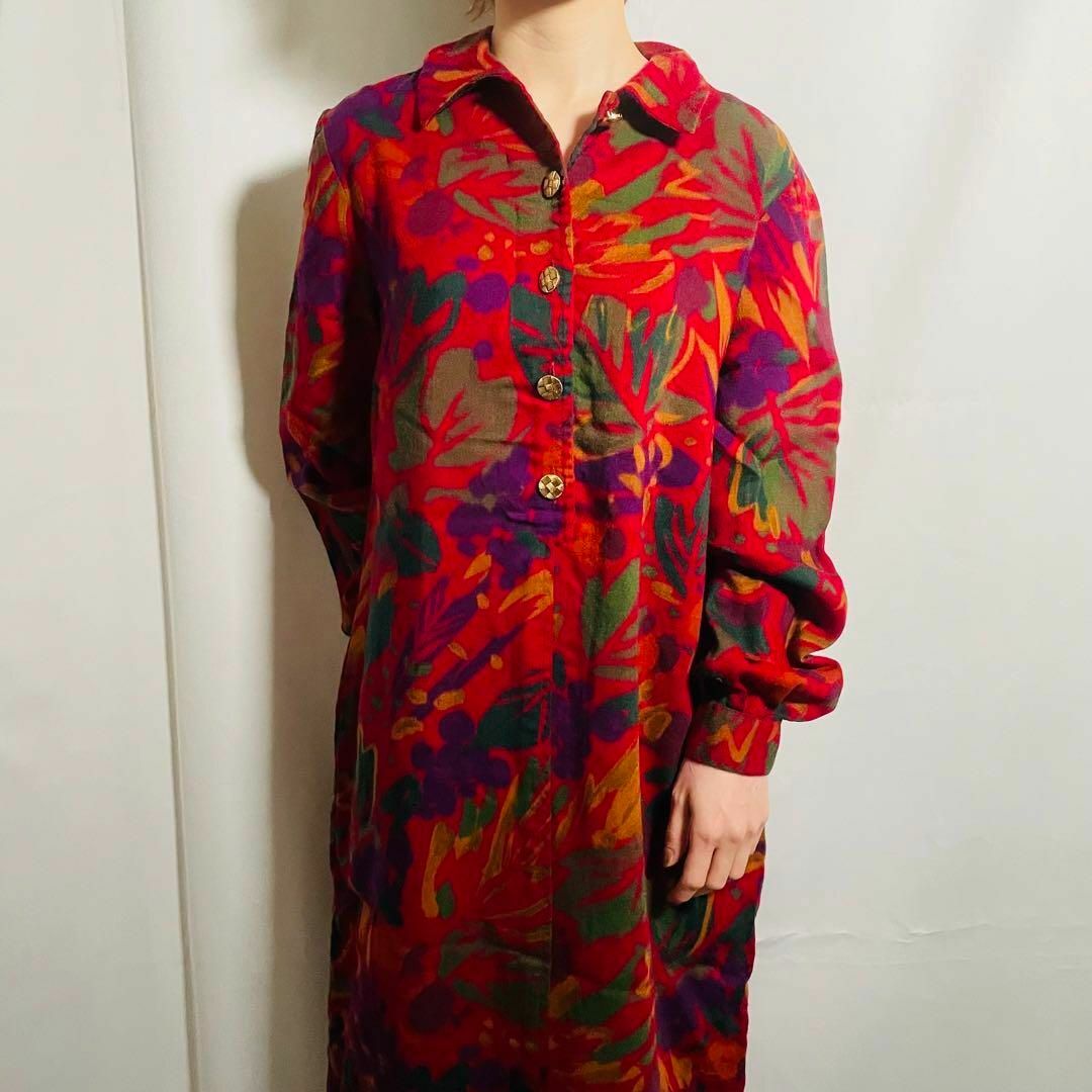 VINTAGE - フランス製 70sヴィンテージ Devernois 総柄ロング VINTAGE - フランス製 70sヴィンテージ Devernois 総柄ロング