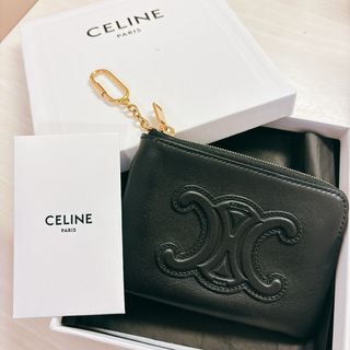 セリーヌ(celine)の美品 正規品 CELINE セリーヌ キーリングコインケース キュイルトリオンフ(コインケース)