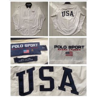 POLO RALPH LAUREN - 美品 90s POLO SPORT ポロスポーツ アーチロゴ 長袖 シャツ XL