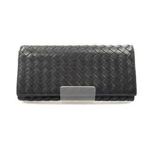 ボッテガヴェネタ(Bottega Veneta)の〇〇BOTTEGA VENETA ボッテガヴェネタ イントレチャート  二つ折り長財布 ブラック(財布)