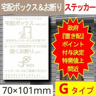 宅配ボックス＆お断りを一石二鳥で解決するステッカーG 政府ポイント決定(玄関収納)