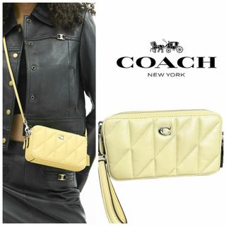 コーチ(COACH)のCOACH キラ　クロスボディ　イエロー　ピロー　キルティング　ボディバッグ(ショルダーバッグ)