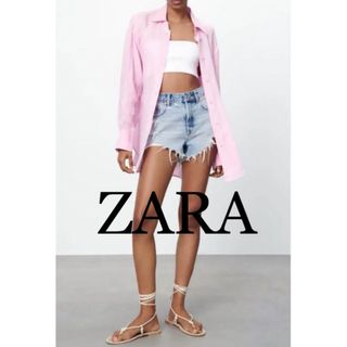 ザラ(ZARA)のZARA  オーバーサイズリネンシャツ羽織り(シャツ/ブラウス(長袖/七分))