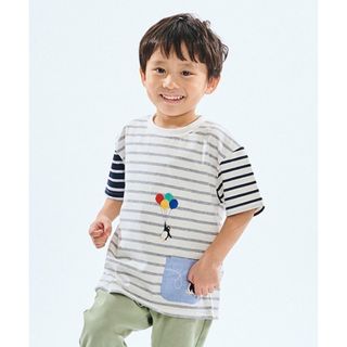 クレードスコープ(kladskap)の 【新品】クレードスコープ✨ポケットにペンギンボーダー半袖Tシャツ(Tシャツ/カットソー)