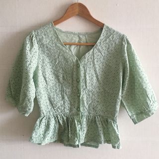 ロキエ(Lochie)のmint blouse❤︎(シャツ/ブラウス(半袖/袖なし))