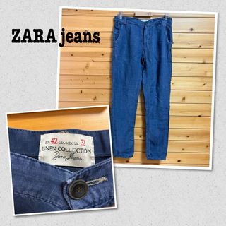 ZARA - 古着ZARAJeans デニムパンツ EUR42 /USA32薄手 ブルー