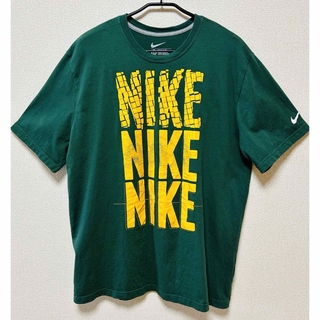 NIKE - 【US古着】 NIKE  フロントプリントTシャツ(2XL/グリーン)