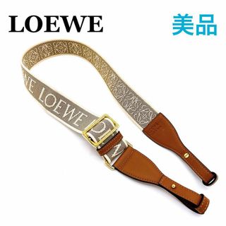 LOEWE - ロエベ　アナグラム ショルダーストラップ キャンバス×レザー ブラウン 