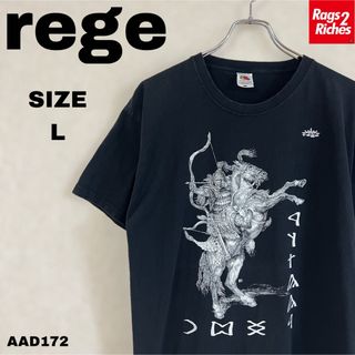 FRUIT OF THE LOOM - rege Warrior Horse 武士 馬 プリント Tシャツ