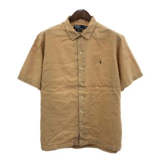 ポロラルフローレン(POLO RALPH LAUREN)の90年代 Polo by Ralph Lauren ポロ ラルフローレン CURHAM リネン 開襟 半袖シャツ オープンカラー (メンズ XL) 中古 古着 Q5501(シャツ)