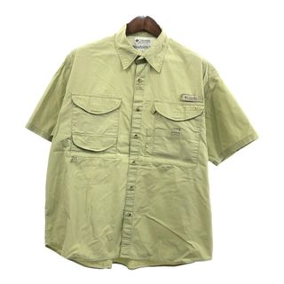 コロンビア(Columbia)のColumbia コロンビア PFG フィッシングシャツ アウトドア ライトグリーン (メンズ L) 中古 古着 Q5503(シャツ)