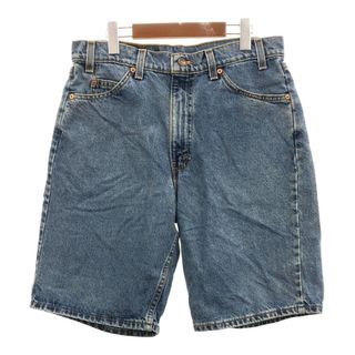 リーバイス(Levi's)の90年代 USA製 Levi's リーバイス 550 デニム ショートパンツ ブルー (メンズ W34 L11) 中古 古着 Q5505(ショートパンツ)