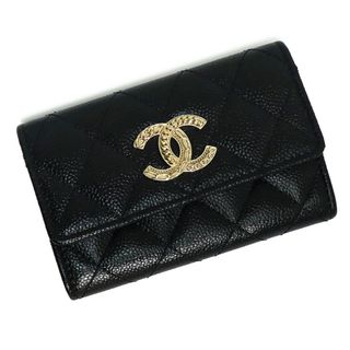 シャネル(CHANEL)のシャネル マトラッセ ココマーク カードケース 名刺入れ 定期入れ パスケース コインケース 小銭入れ 財布 キャビアスキン レザー ブラック 黒 シャンパンゴールド金具 AP3049 箱付 CHANEL（新品・未使用品）(パスケース/IDカードホルダー)