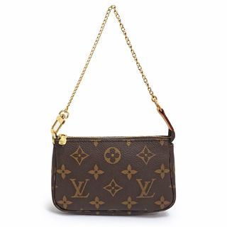 ルイヴィトン(LOUIS VUITTON)のルイ ヴィトン ミニ ポシェット アクセソワール 化粧 アクセサリーポーチ モノグラム ヌメ革 レザー ブラウン 茶 ゴールド金具 M58009 箱付 LOUIS VUITTON（未使用保管品）(ポーチ)