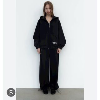 ザラ(ZARA)のZARA ジッパー プラッシュジャージー ジョガーパンツ(ワークパンツ/カーゴパンツ)