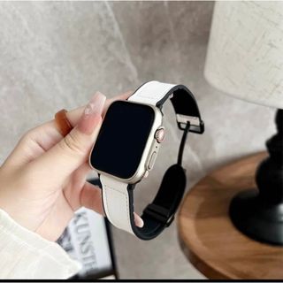 『Apple Watch用レザーバンド』White(腕時計(デジタル))