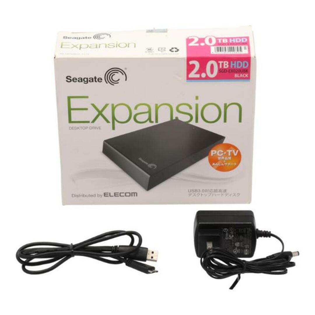 SEAGATE ELECOM シーゲート/外付けHDD 2.0TB/SGD-EX020UBK/2A0383E3/Bランク/78【中古】 スマホ/家電/カメラのPC/タブレット(PC周辺機器)の商品写真