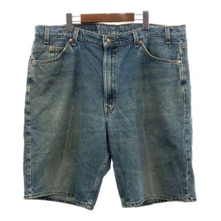 リーバイス(Levi's)の90年代 USA製 Levi's リーバイス 550 デニム ショートパンツ 大きいサイズ ブルー (メンズ W42 L11) 中古 古着 Q5511(ショートパンツ)