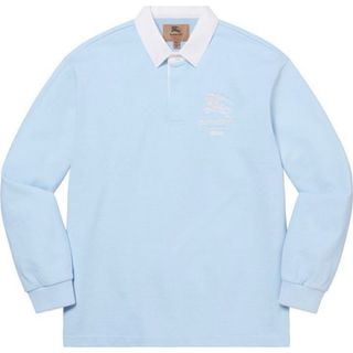 美品supreme Burberry Rugby "Blue"ラガーシャツ M