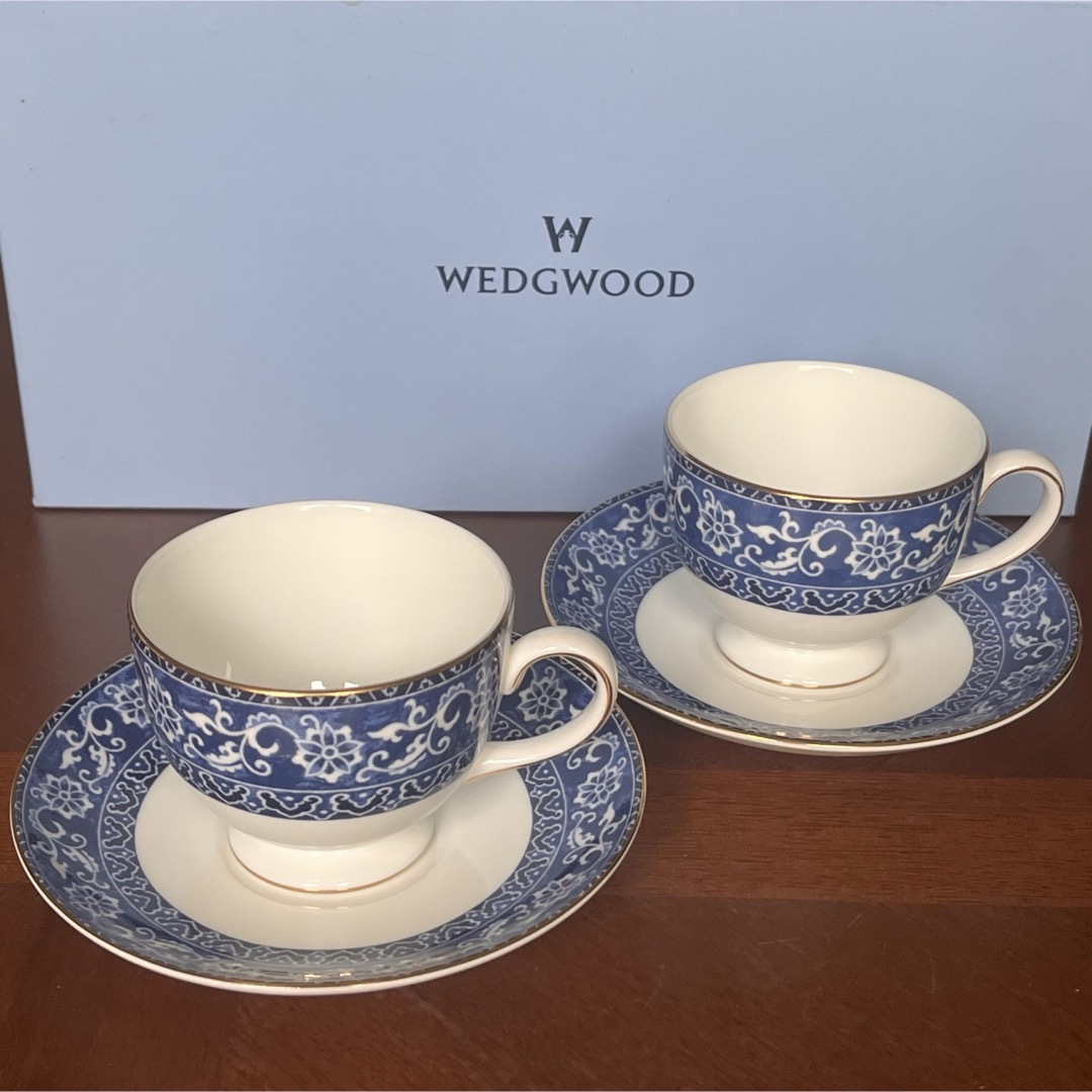 WEDGWOOD(ウェッジウッド)の【美品】ウェッジウッド★ボカラ★C/S 2客 インテリア/住まい/日用品のキッチン/食器(グラス/カップ)の商品写真