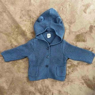 ベビーギャップ(babyGAP)のbaby GAP 耳付きフーディカーディガン 6-12month ブルー(カーディガン/ボレロ)