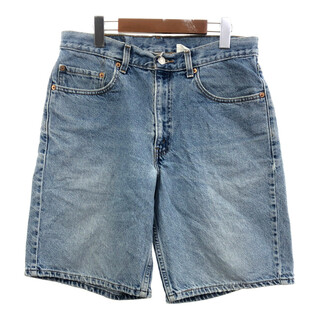 リーバイス(Levi's)の00年代 Levi's リーバイス 550 デニム ショートパンツ ライトブルー (メンズ W33) 中古 古着 Q5518(ショートパンツ)