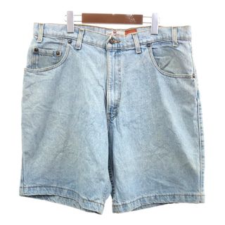 リーバイス(Levi's)の90年代 USA製 Levi's リーバイス 545 デニム ショートパンツ 大きいサイズ ライトブルー (メンズ W38) 中古 古着 Q5519(ショートパンツ)