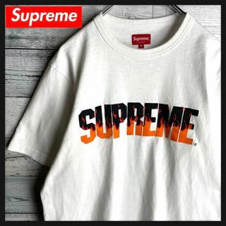 シュプリーム(Supreme)の【超人気デザイン】シュプリーム☆センター刺繍ロゴ半袖Tシャツ 炎 ファイヤー(Tシャツ/カットソー(半袖/袖なし))