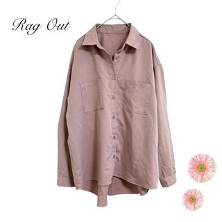 Rag Out  くすみピンク  スモーキー  長袖  シャツブラウス  L(シャツ/ブラウス(長袖/七分))