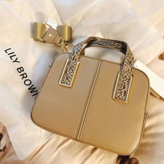 リリーブラウン(Lily Brown)の新品未使用♡LILYBROWN♡2wayスクエアクラシックバッグ♡モカ(ショルダーバッグ)