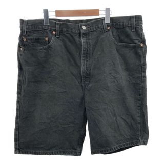 リーバイス(Levi's)の00年代 Levi's リーバイス 505 ブラック デニム ショートパンツ 大きいサイズ ブラック (メンズ W42) 中古 古着 Q5524(ショートパンツ)