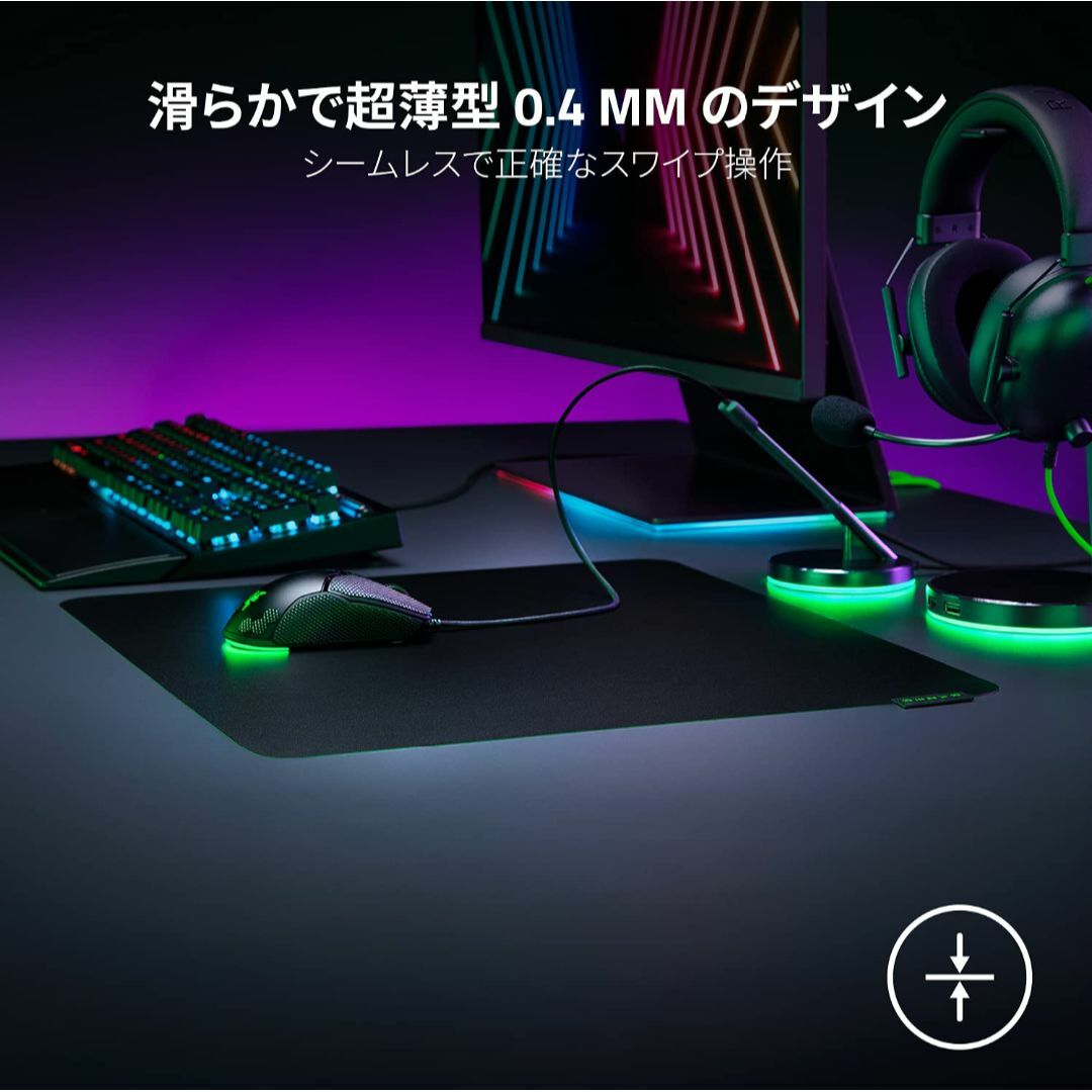【色: ブラック】Razer Sphex V3 - Lサイズ ゲーミングマウスパ スマホ/家電/カメラのPC/タブレット(PC周辺機器)の商品写真