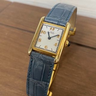 カルティエ(Cartier)のカルティエ、時計、マストタンク、SM、飛びアラビア、ヴェルメイユ(腕時計)