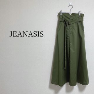 ジーナシス(JEANASIS)の【クリーニング済】JEANASISミリタリースカート　カーキ　フリーサイズ(ロングスカート)