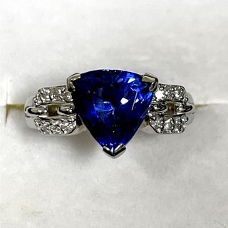 ☆Pt900 ゾイサイト3.64ct&ダイヤリング 14号☆(リング(指輪))