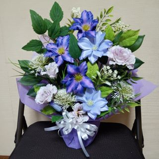 仏花　お供え花　造花アレンジ　クレマチス(その他)