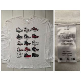 ヴィンテージ(VINTAGE)のFLIGHT CLUB nike jordan 限定 ホワイト ロンT XL(Tシャツ/カットソー(七分/長袖))