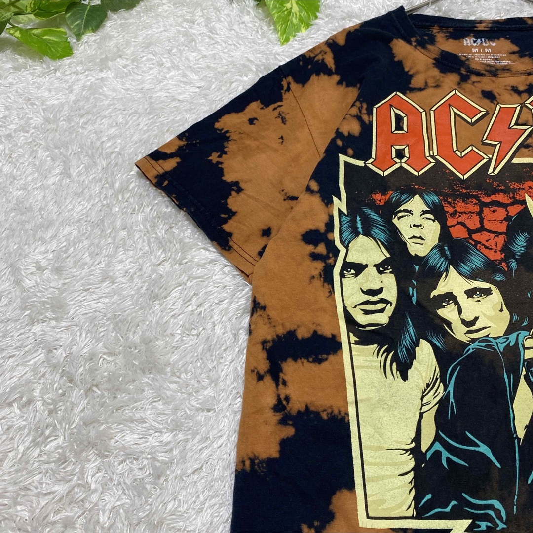 Tシャツ　AC/DC バンド　古着　激レア　タイダイ　お洒落　一点物 メンズのトップス(Tシャツ/カットソー(半袖/袖なし))の商品写真