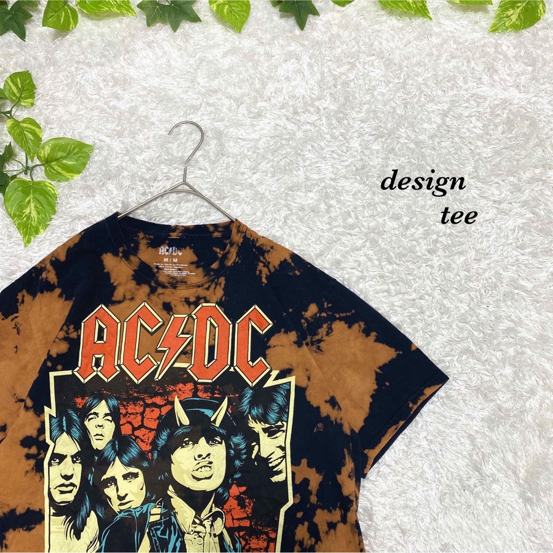 Tシャツ　AC/DC バンド　古着　激レア　タイダイ　お洒落　一点物 メンズのトップス(Tシャツ/カットソー(半袖/袖なし))の商品写真