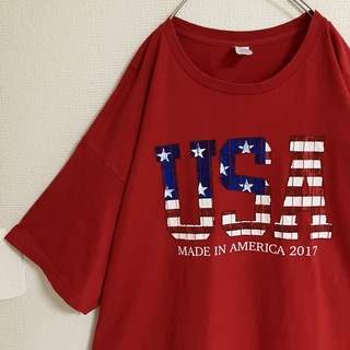超オーバーサイズUSA製星条旗オールドデザインTシャツtシャツメイドインアメリカ(Tシャツ/カットソー(半袖/袖なし))