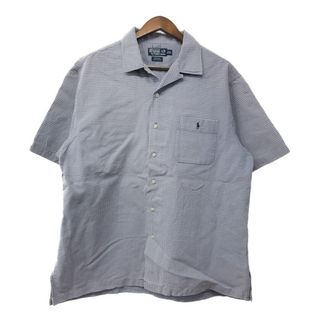 ポロラルフローレン(POLO RALPH LAUREN)のPolo by Ralph Lauren ポロ ラルフローレン ADAMS 開襟シャツ オープンカラー ギンガムチェック ブルー (メンズ XL) 中古 古着 Q5545(シャツ)