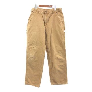 カーハート(carhartt)のCarhartt カーハート ダック ペインターパンツ 大きいサイズ ワーク 裏地チェック ライトブラウン (メンズ W36 L30) 中古 古着 Q5253(その他)