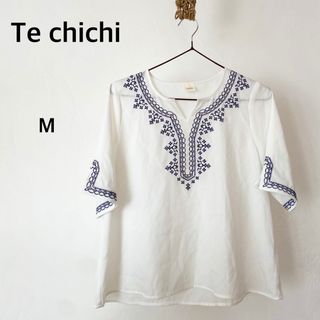 Techichi - テチチ　半袖　シャツ　トップス　ホワイト系　刺繍