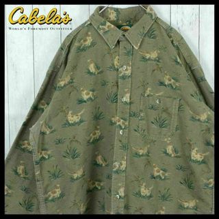 【希少】cabela's 90s シャツ ネルシャツ 総柄 長袖 個性的(シャツ)