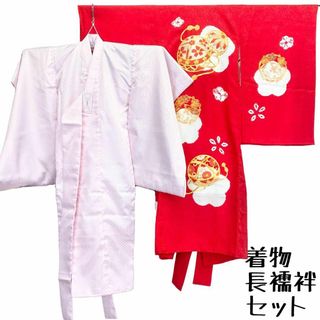 超美品♡子供着物 長襦袢 セット 金駒刺繍 絞り お宮参り 三歳 女の子 七五三(お宮参り用品)