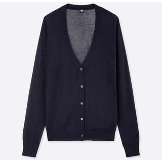 ユニクロ(UNIQLO)の美品！ユニクロUNIQLOライトVネックカーディガン（長袖）【2】(カーディガン)